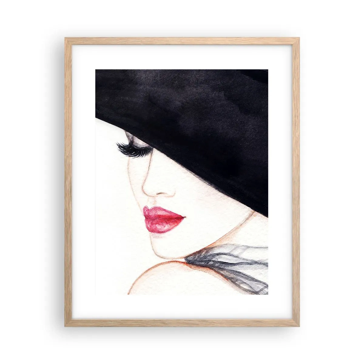 Plakat i ramme af lyst egetræ - Elegance og sensualitet - 40x50 cm