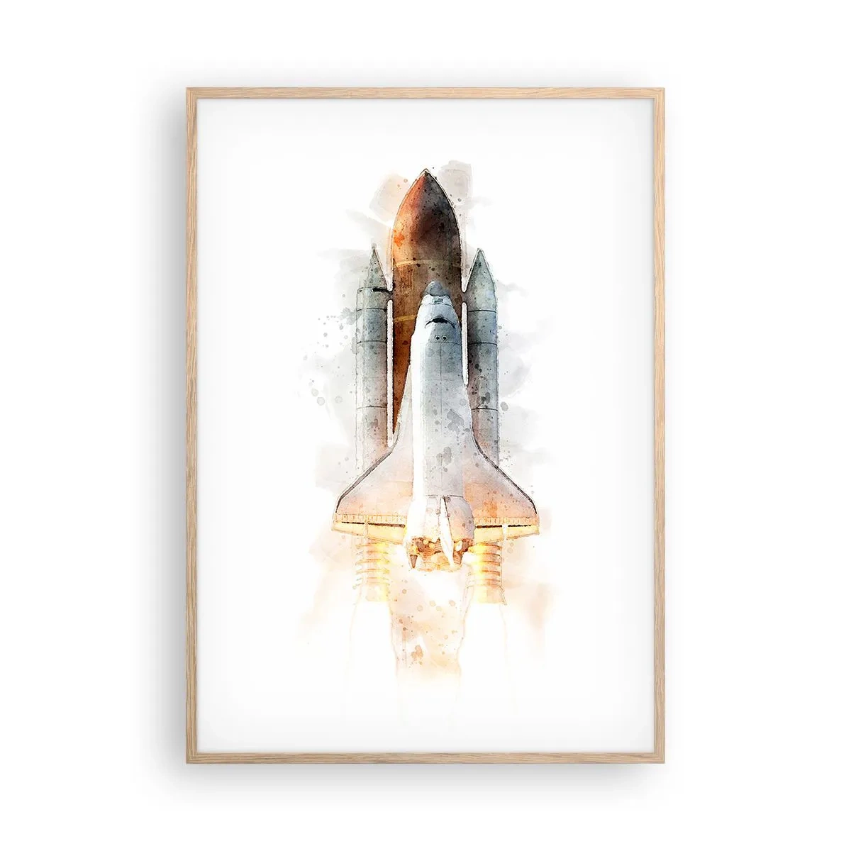 Plakat i ramme af lyst egetræ - Opdagelsesrejsende i starten - 70x100 cm