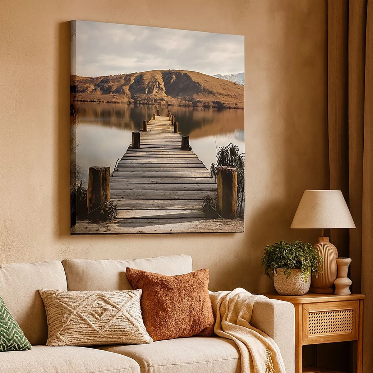 Lærredstryk - Billede på lærred - Et landskab i stilhed - 30x30 cm