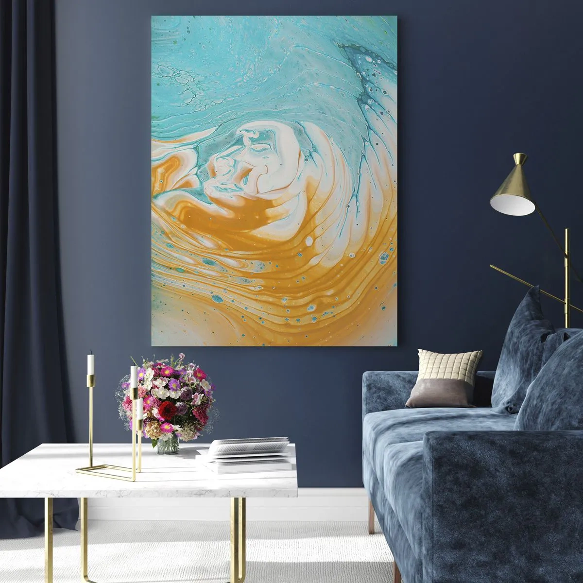 Billede på glas - Pastel hvirvel - 50x70 cm
