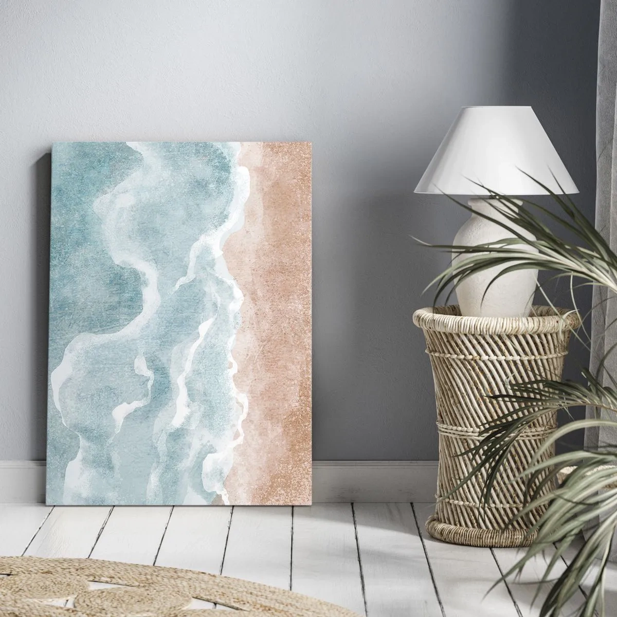 Lærredstryk - Billede på lærred - Abstraktion af skyer - 45x80 cm