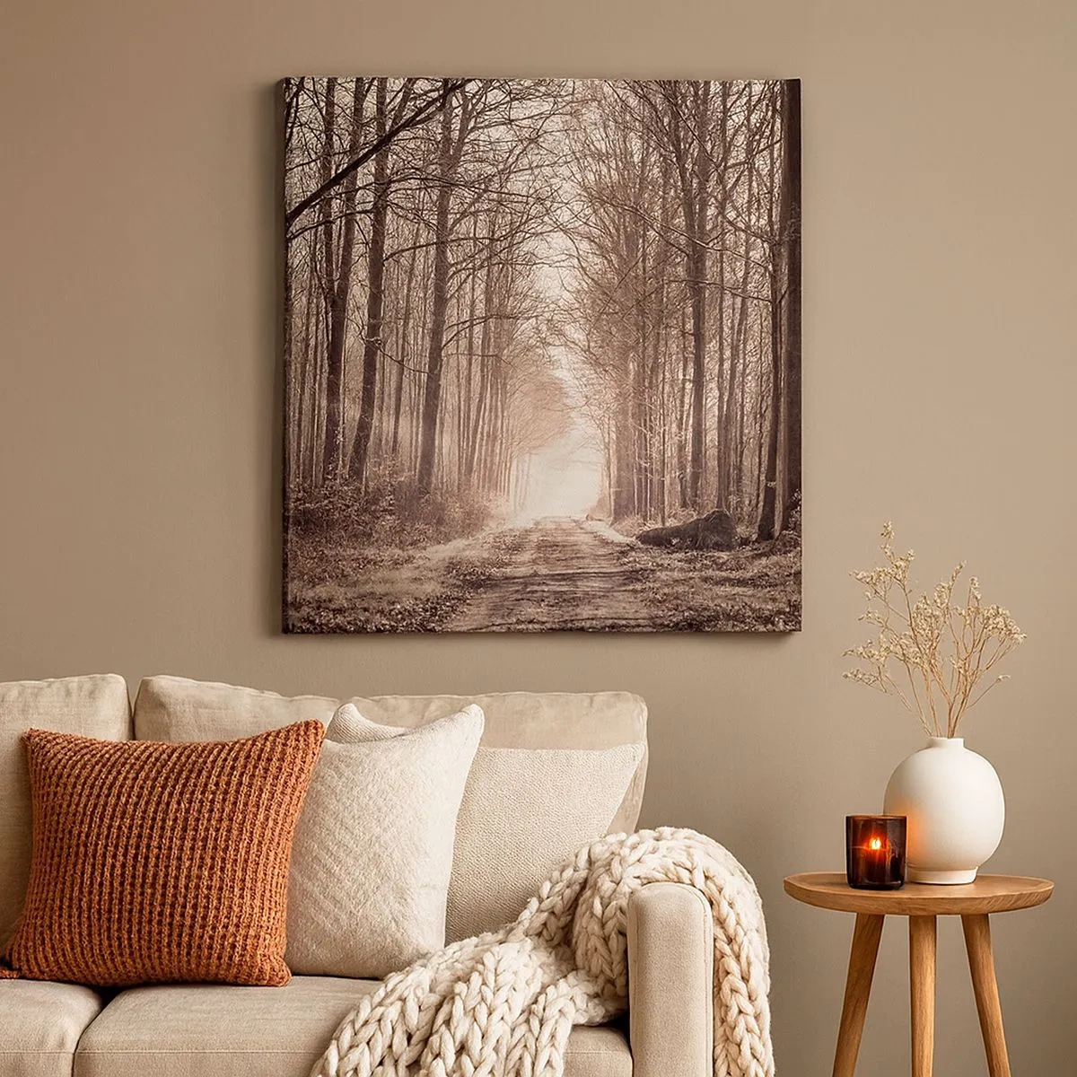 Lærredstryk - Billede på lærred - Skovkatedralen - 30x30 cm