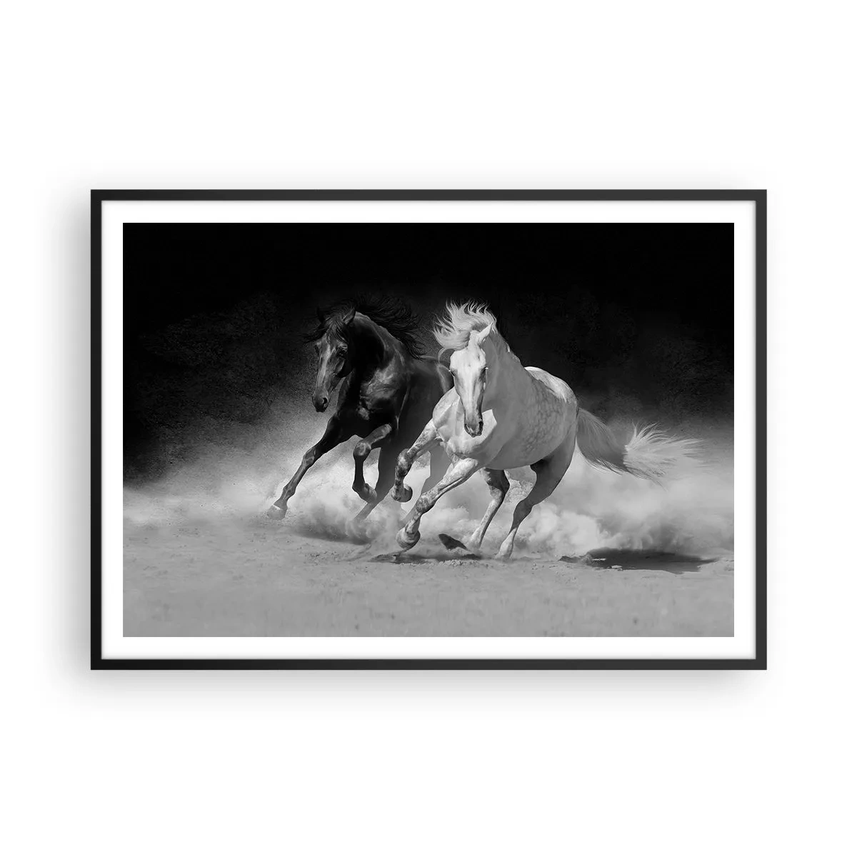 Plakat i sort ramme - Frihedens galop - 100x70 cm