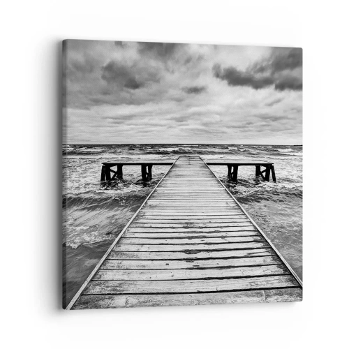 Lærredstryk - Billede på lærred - Jeg venter på, at vinden blæser væk... - 40x40 cm