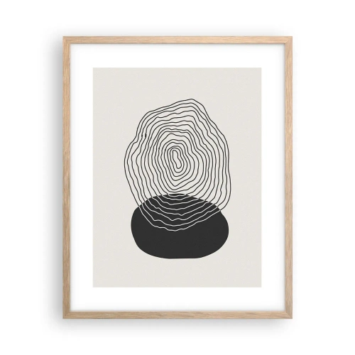 Plakat i ramme af lyst egetræ - Varighed og vibration - 40x50 cm
