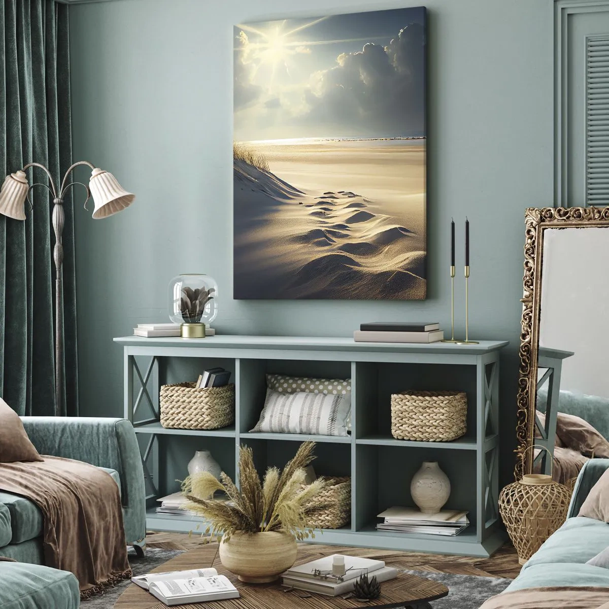 Lærredstryk - Billede på lærred - Beroligende landskab - 50x70 cm