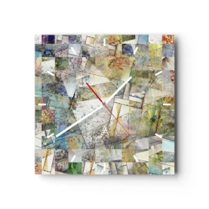 Vægur, Uret - Geometrisk ommøblering - 30x30 cm