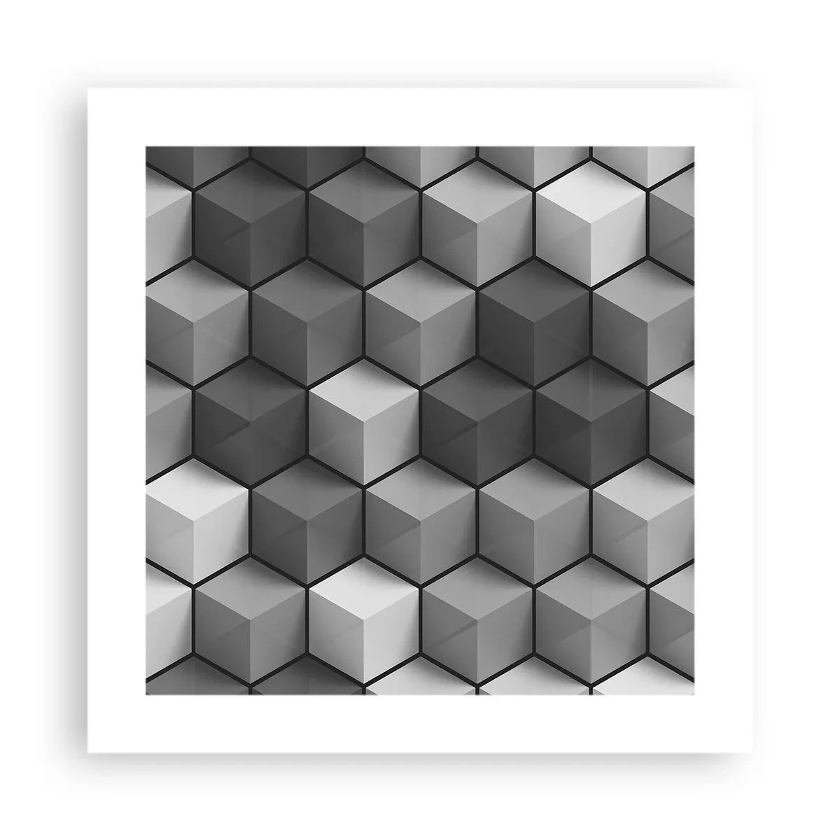 Plakat - Kubistisk puslespil - 40x40 cm