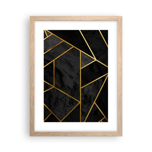 Plakat i ramme af lyst egetræ - Mørke og lys - 30x40 cm
