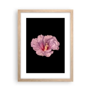 Plakat i ramme af lyst egetræ - Lige i hjertet - 30x40 cm