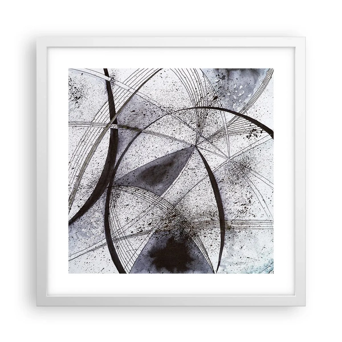 Plakat i hvid ramme - Futuristisk fantasi - 40x40 cm