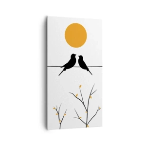 Lærredstryk - Billede på lærred - Nattergal - 55x100 cm