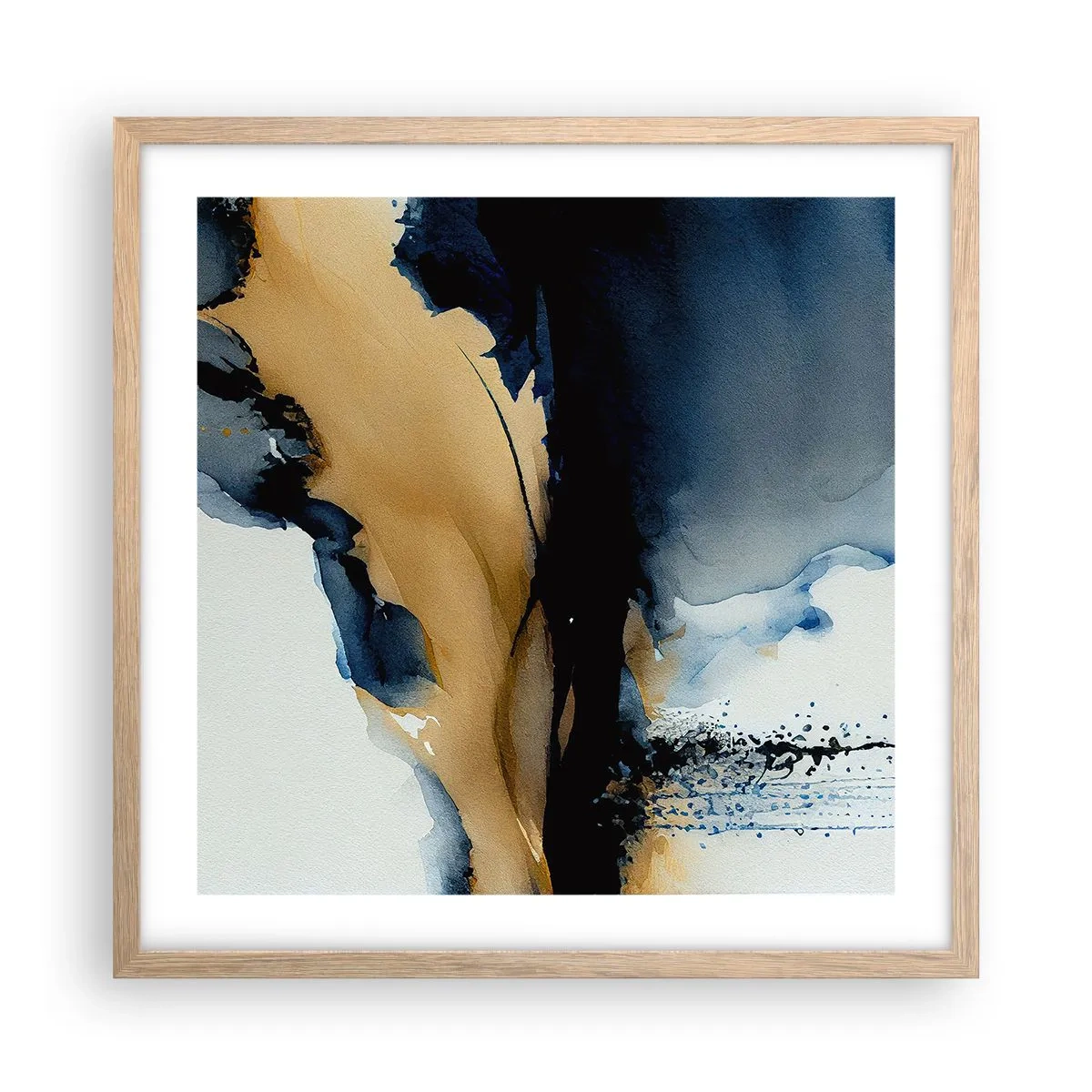 Plakat i ramme af lyst egetræ - Bag sløret - 50x50 cm