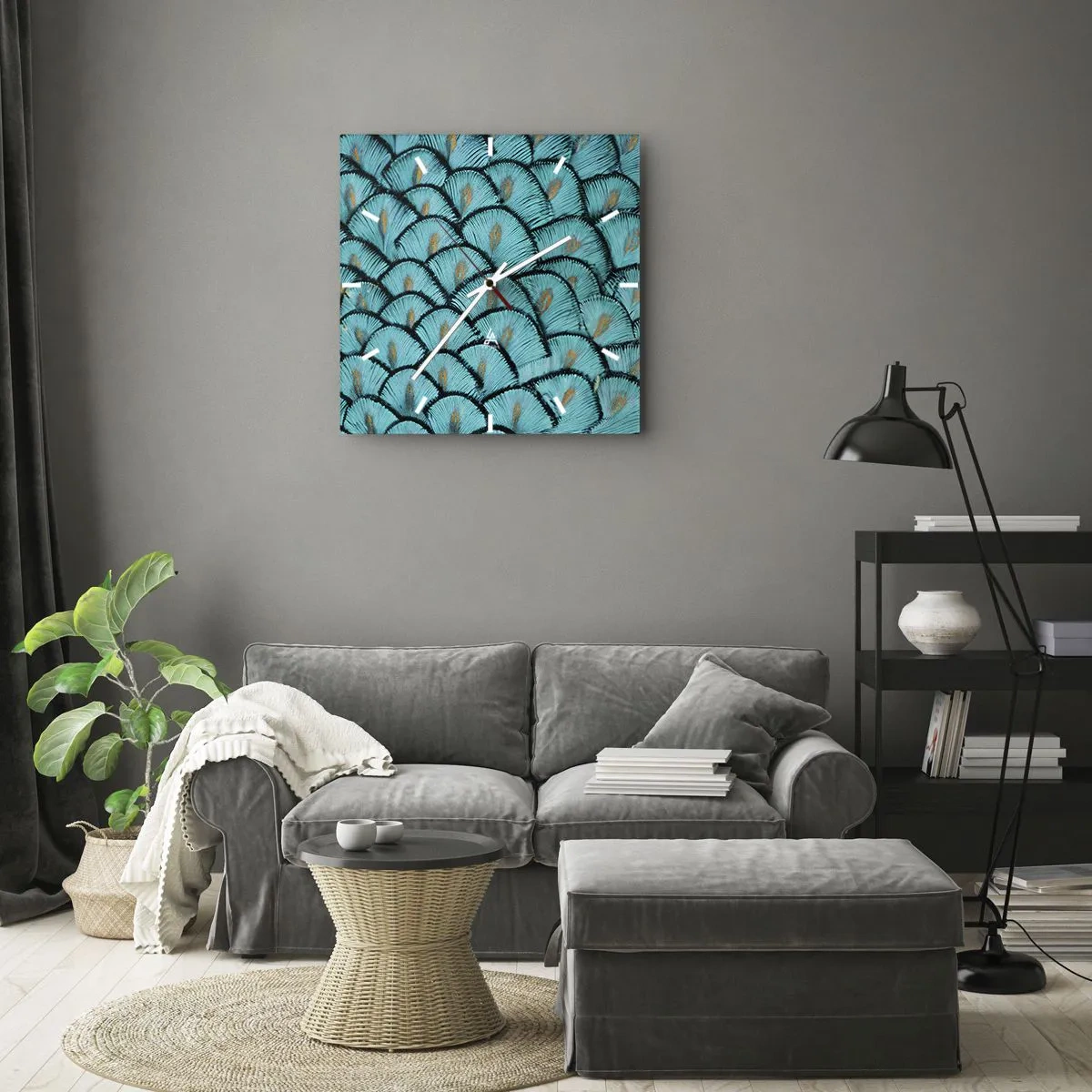 Vægur, Uret - Den store fjer-galla - 40x40 cm