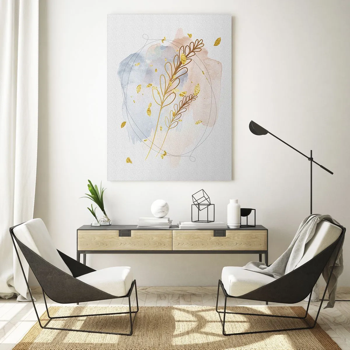 Billede på glas - En gylden eksplosion - 50x70 cm