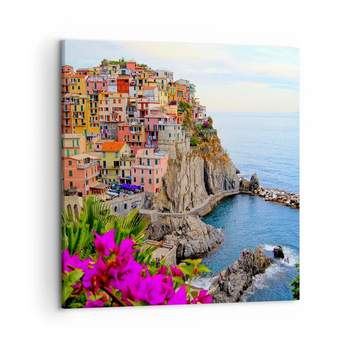 Lærredstryk - Billede på lærred - En grinende by - 50x50 cm