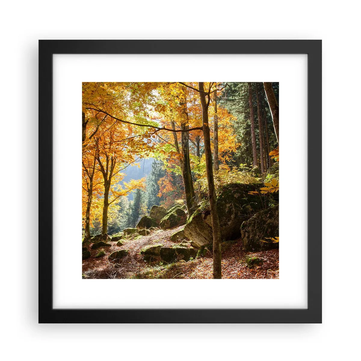 Plakat i sort ramme - Tid til at slappe af - 30x30 cm