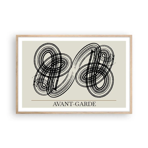 Plakat i ramme af lyst egetræ - Det kom ud spontant - 91x61 cm