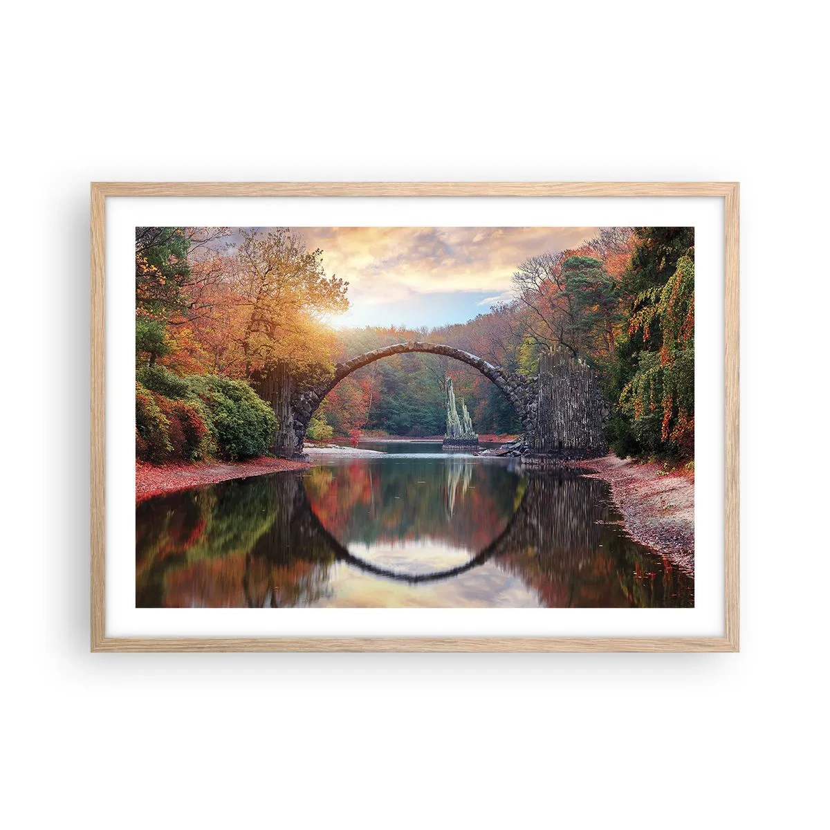 Plakat i ramme af lyst egetræ - På den anden side af spejlet - 70x50 cm