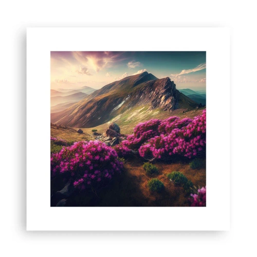 Plakat - Sommer i bjergene - 30x30 cm