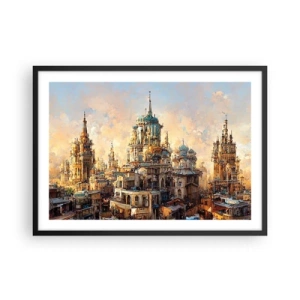 Plakat i sort ramme - En by af byer - 70x50 cm