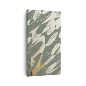 Lærredstryk - Billede på lærred - Rytmisk abstraktion - 45x80 cm