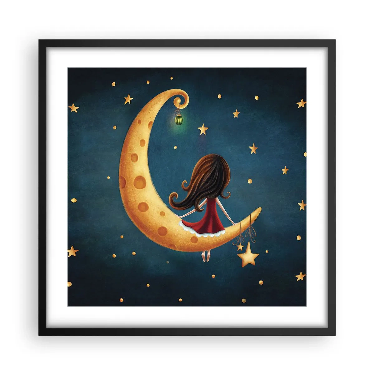 Plakat i sort ramme - Der var engang... - 50x50 cm