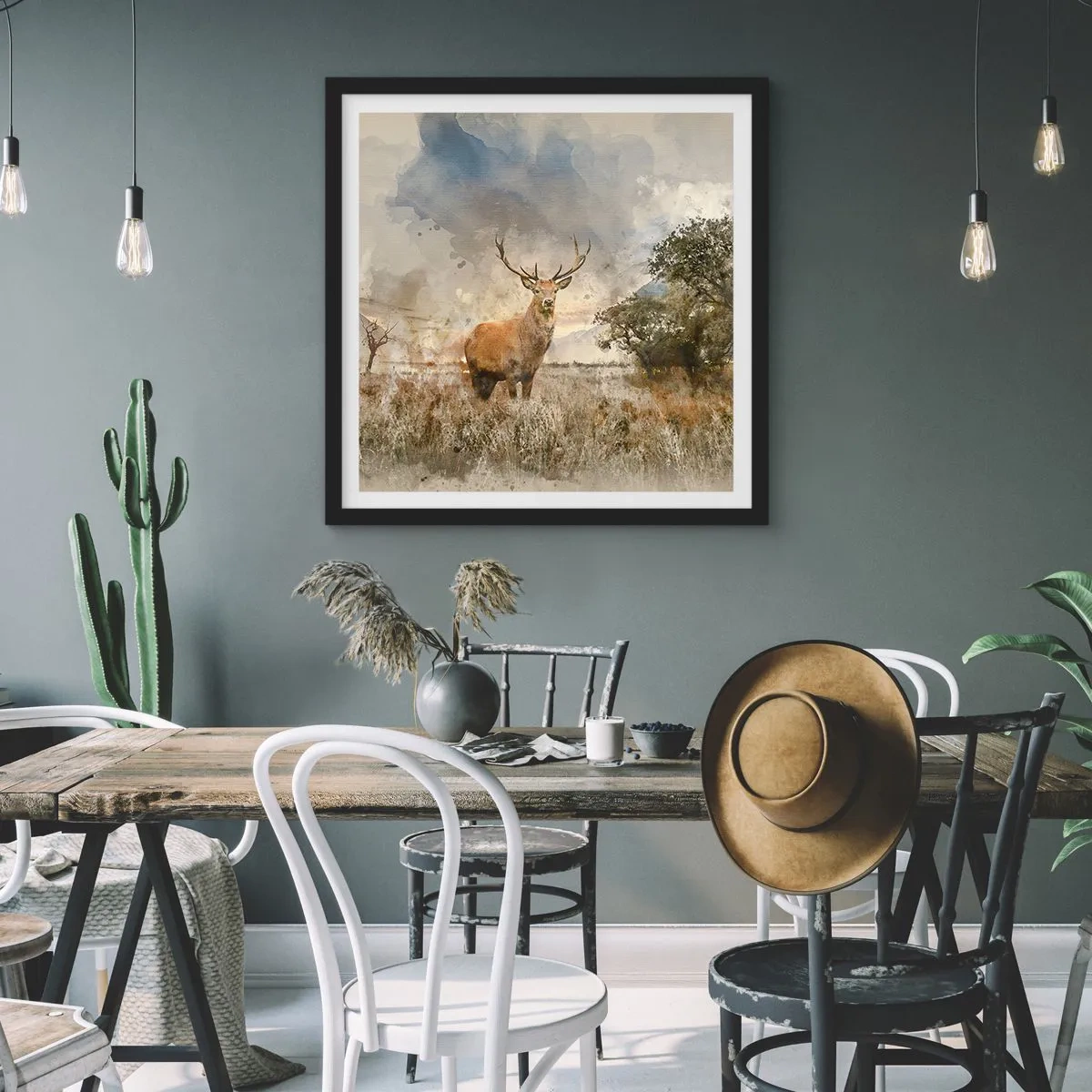 Plakat i sort ramme - Værdighed - styrke - værdighed - 60x60 cm