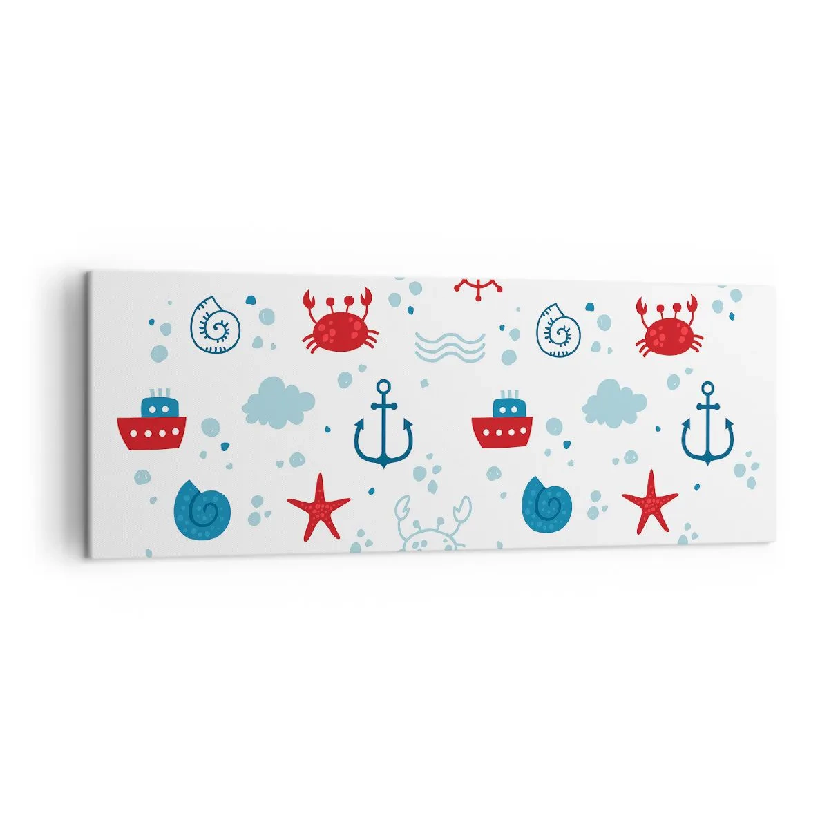 Lærredstryk - Billede på lærred - En fortælling om havet - 140x50 cm