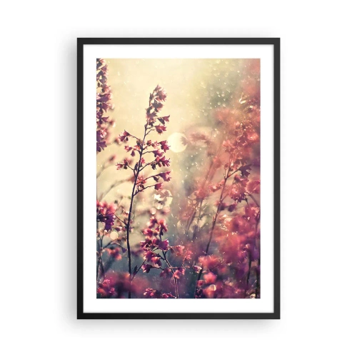 Plakat i sort ramme - Blomster i lyset af den nedgående sol - 50x70cm - Hemmelig have - Moderne vægdekoration til stue og soveværelse ARTTOR