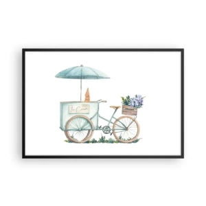 Plakat i sort ramme - Sødt minde om sommeren - 91x61 cm