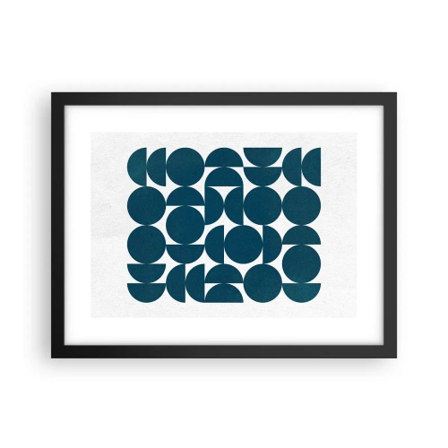 Plakat i sort ramme - Cirkler og halvcirkler - 40x30 cm