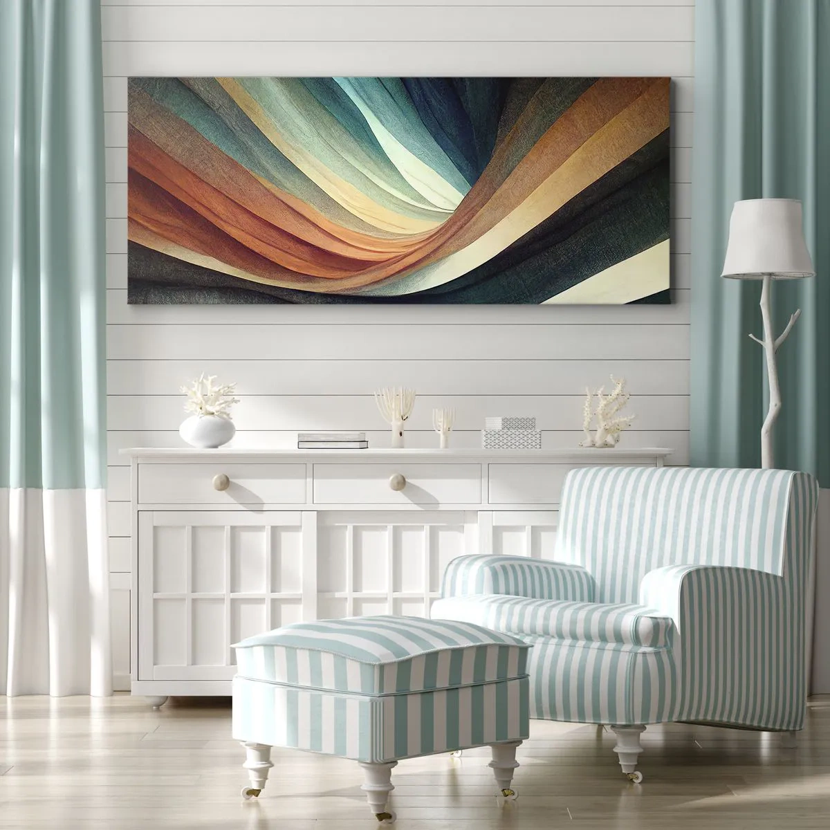 Lærredstryk - Billede på lærred - Vævet af farver - 100x40 cm