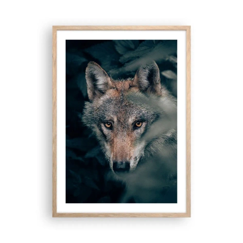 Plakat i ramme af lyst egetræ - Jæger - 50x70 cm