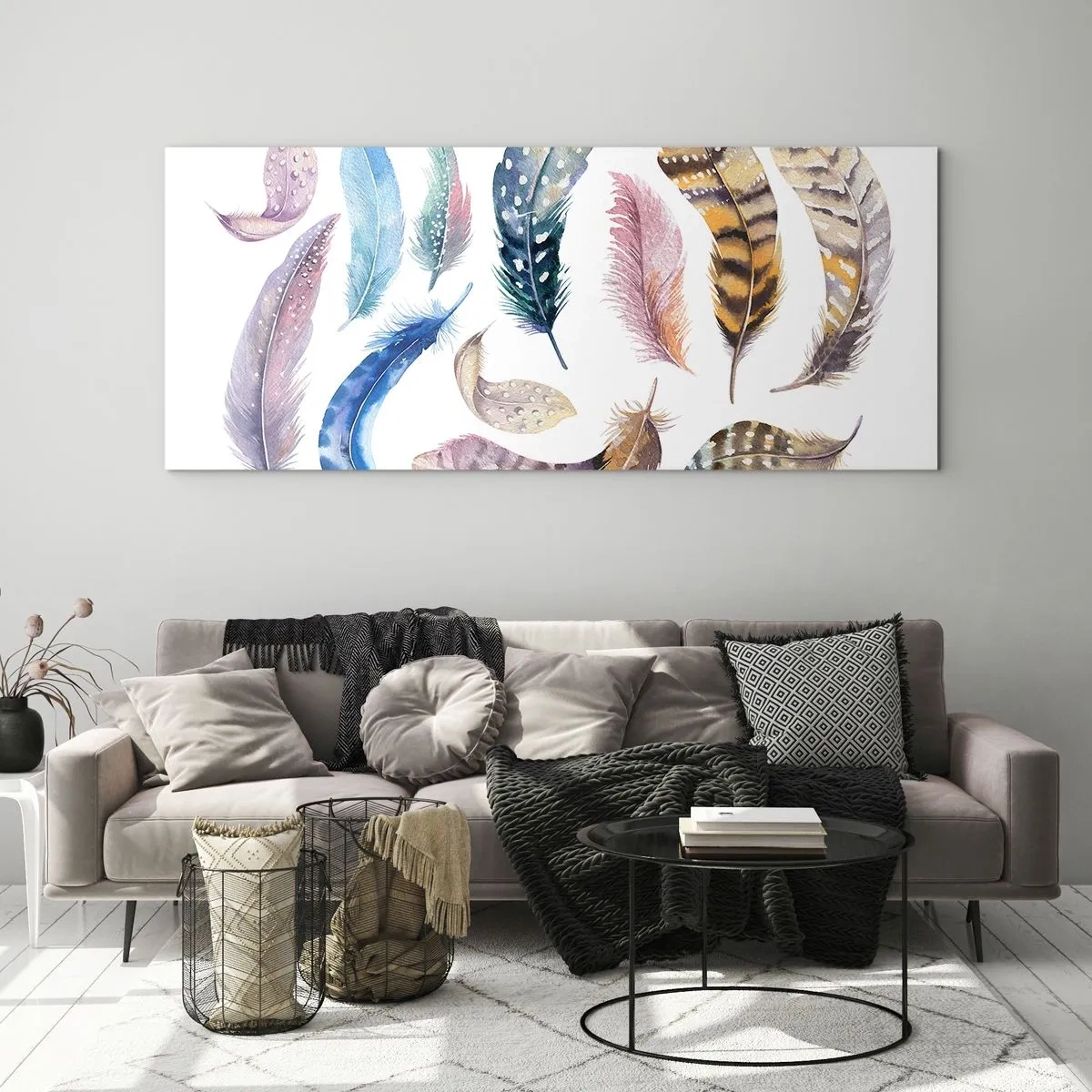 Billede på glas - Letvægts, farverig og flerfarvet - 90x30 cm