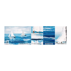 Prøve Fototapet Selvklæbende Deluxe Sticker - Med en ven ved din side - Landskab, Sejlbåde, Nautisk - 100x30 cm