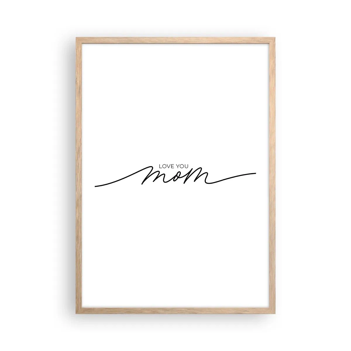 Plakat i ramme af lyst egetræ - Stor følelse - 50x70 cm