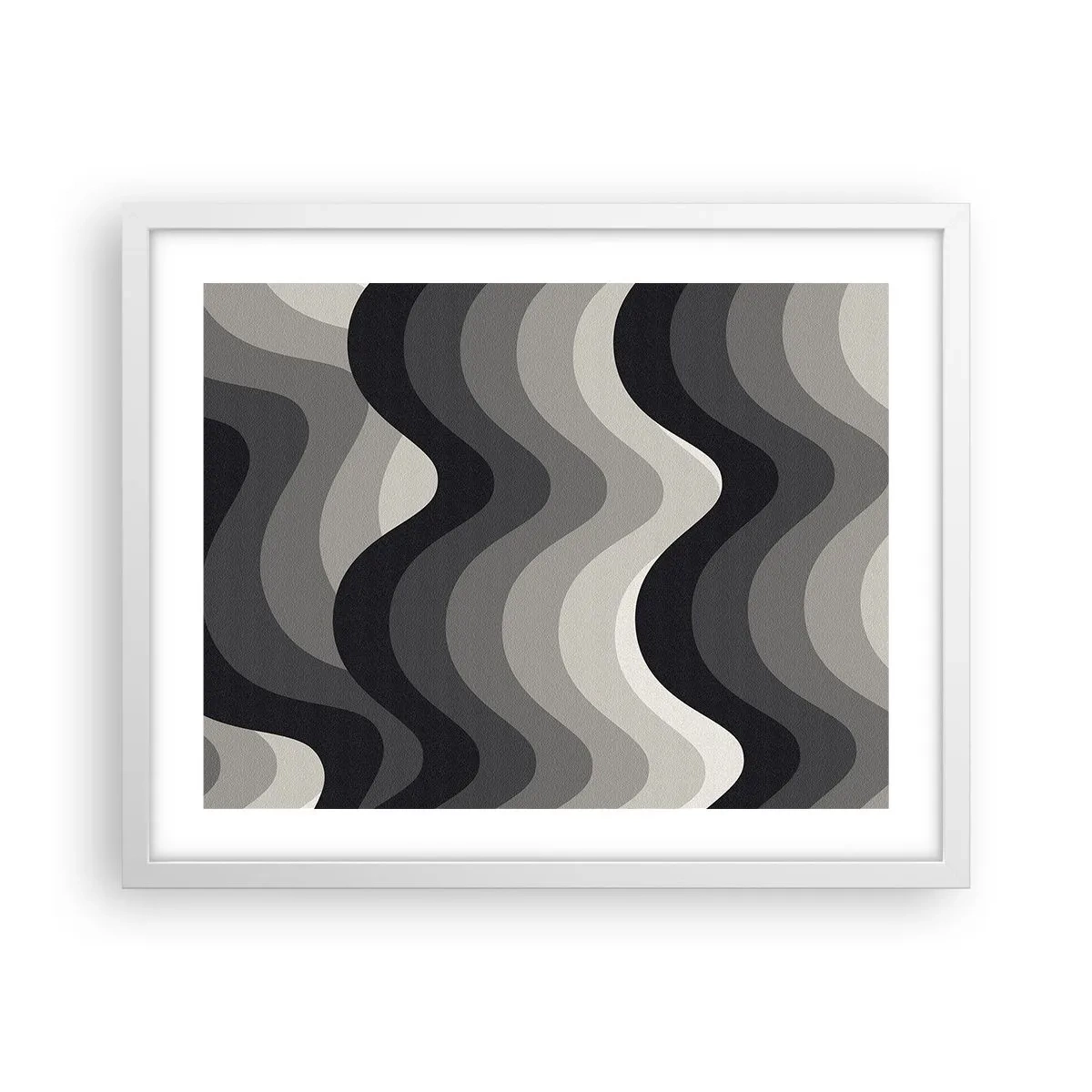 Plakat i hvid ramme - Bølge efter bølge - 50x40 cm