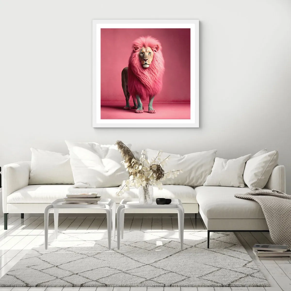 Plakat i hvid ramme - Og du er ikke længere bange - 40x40 cm