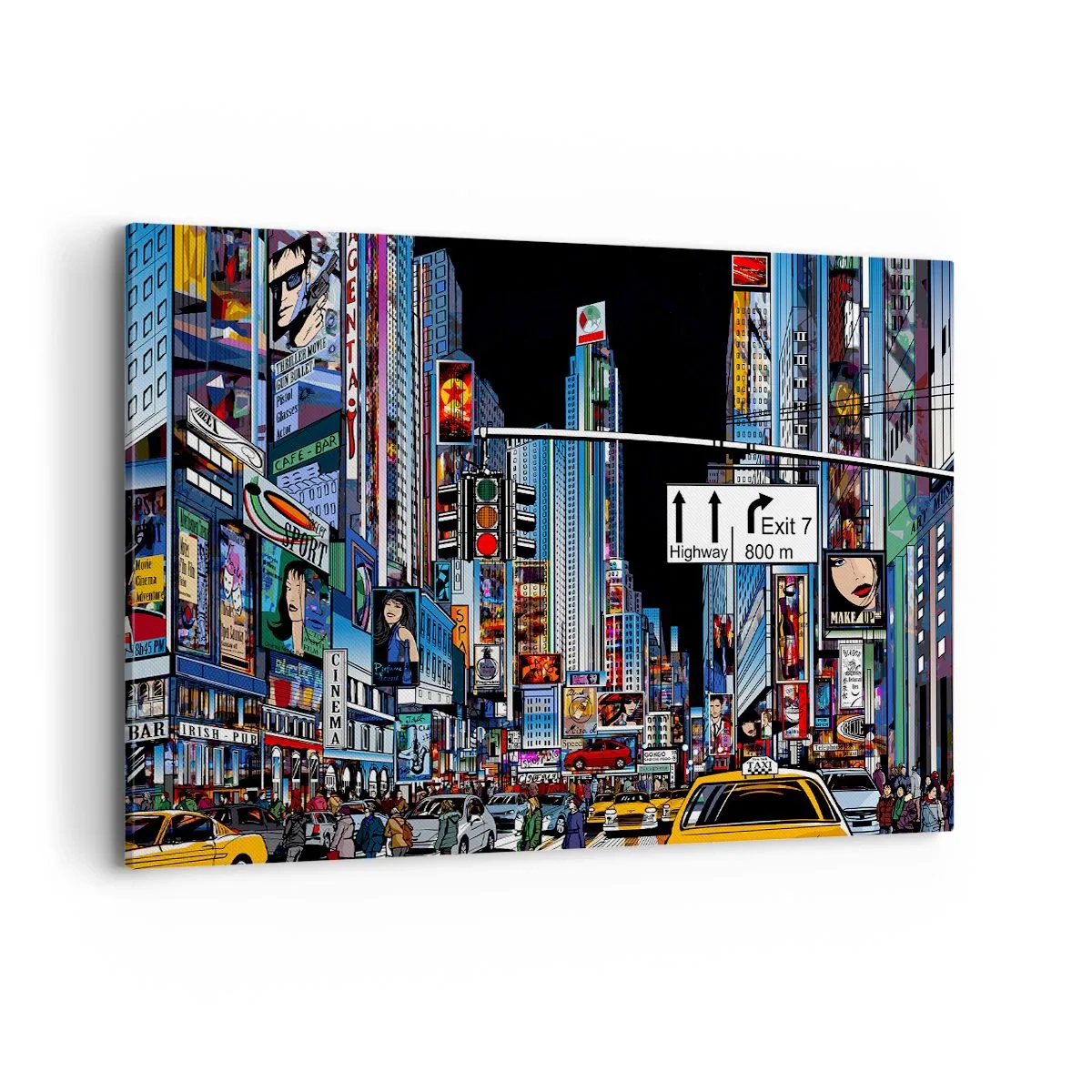 Lærredstryk - Billede på lærred - En komisk stor aften - 120x80 cm