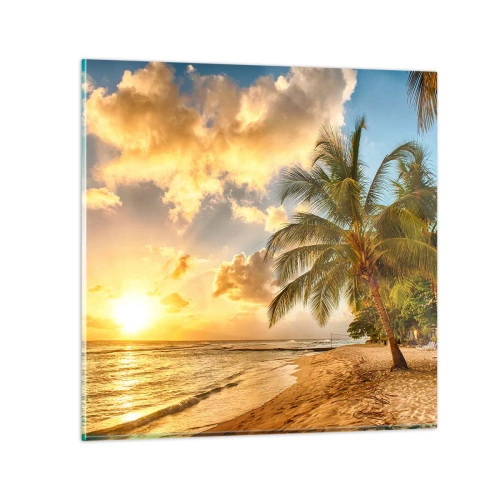 Billede på glas - Evig sommer, altid en ferie - 30x30 cm