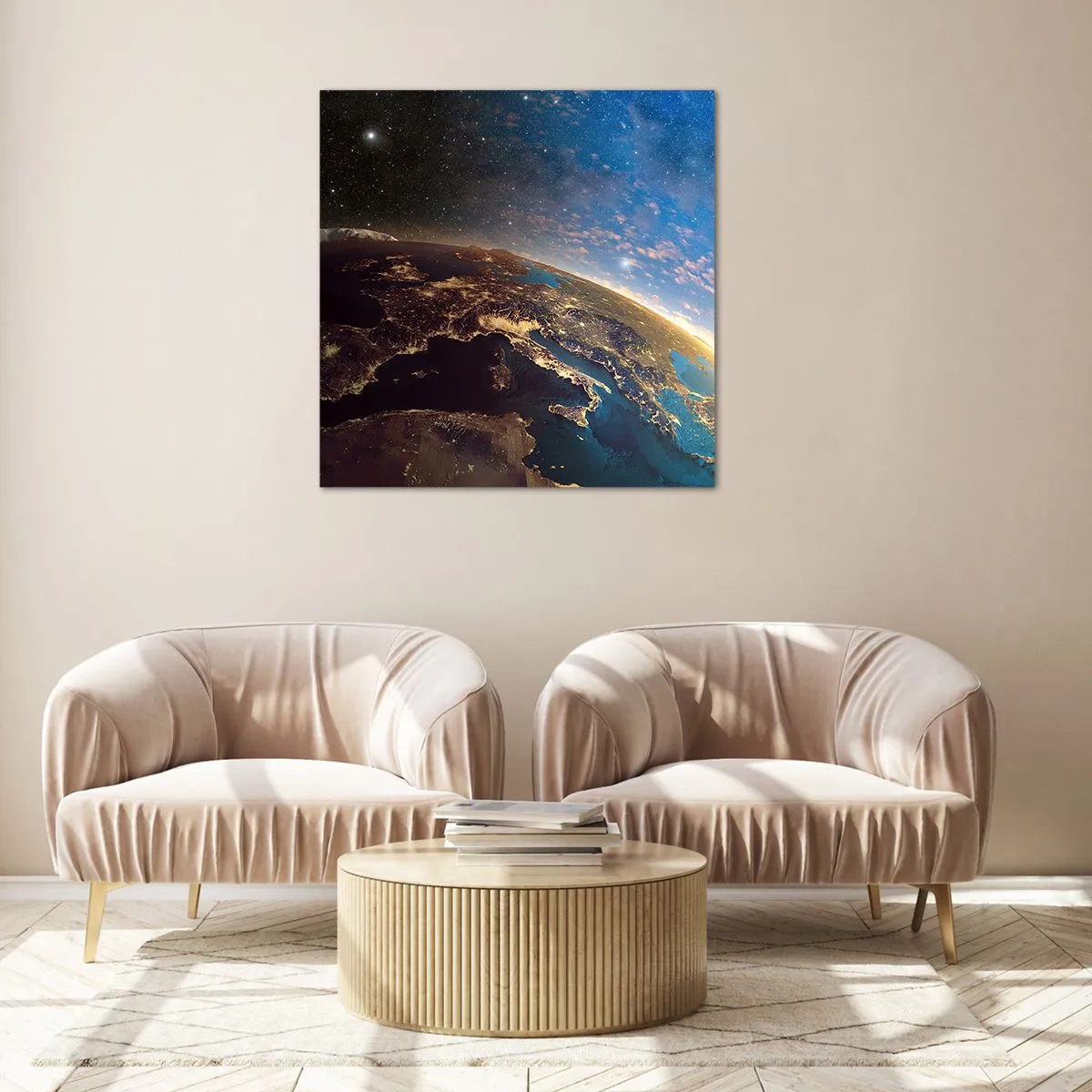 Billede på glas - Lad os se på hinanden på afstand - 50x50 cm