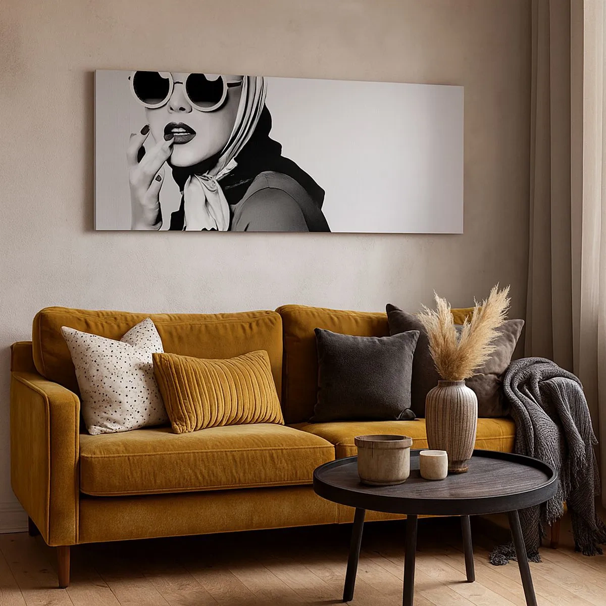 Lærredstryk - Billede på lærred - Hilsner fra 1960'erne. - 100x40 cm