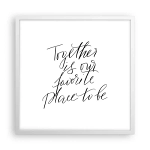 Plakat i hvid ramme - Føler du det også? - 50x50 cm