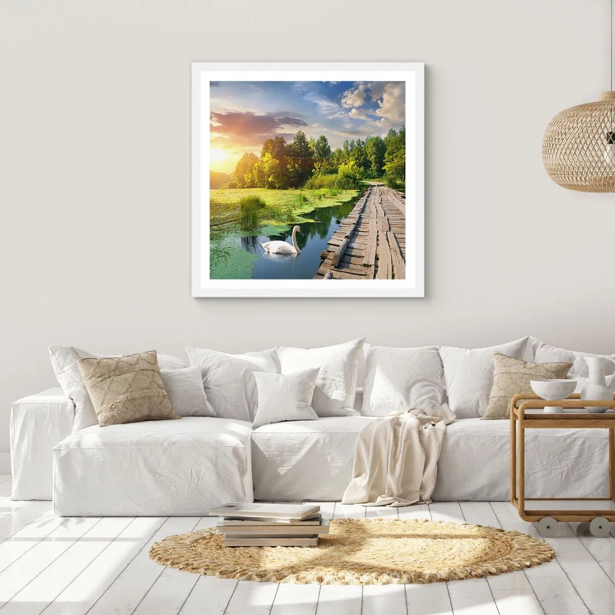 Plakat i hvid ramme - Sommer, sommer overalt - 30x30 cm