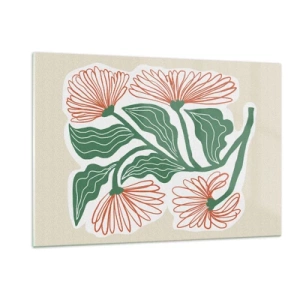 Billede på glas - Folkeligt og moderne - 120x80 cm