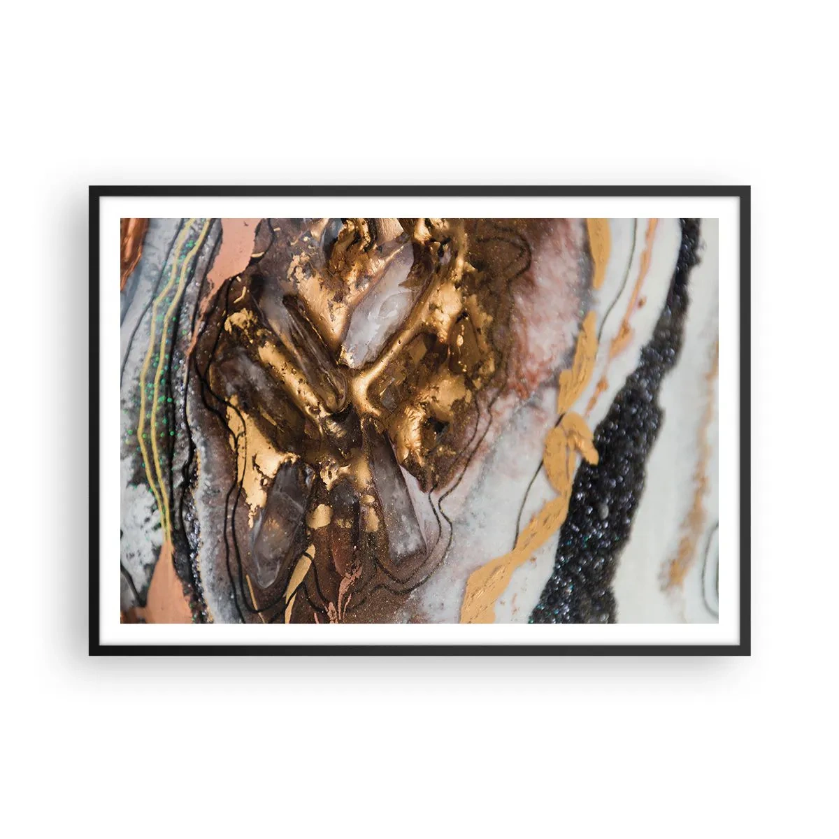Plakat i sort ramme - Jord element - 100x70 cm