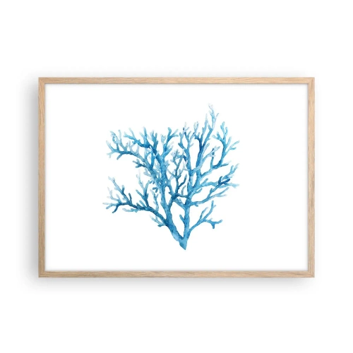 Plakat i ramme af lyst egetræ - Marint filigran - 70x50 cm