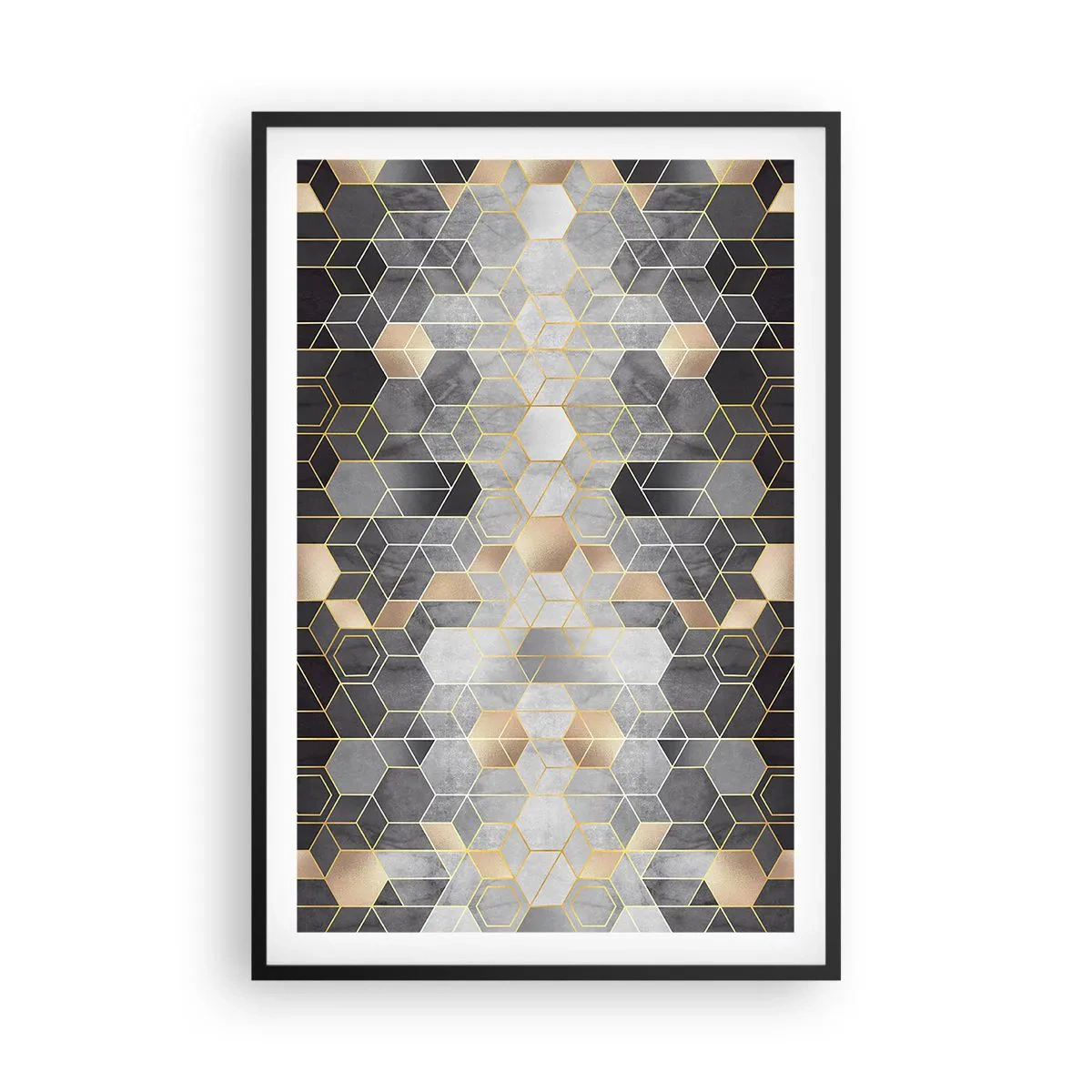 Plakat i sort ramme - Sammensætning af diamanter - 61x91 cm