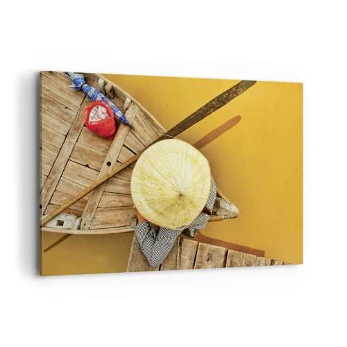 Lærredstryk - Billede på lærred - Livet på den gule flod - 120x80 cm